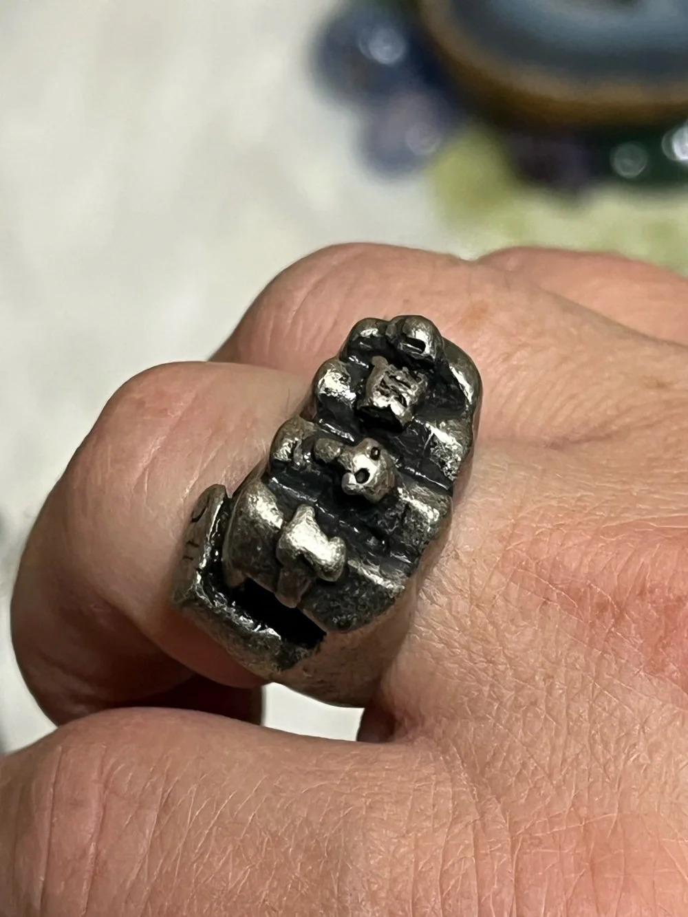 Biker Style Fist Ring